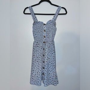 Blue flowy mini dress with straps, Sienna Sky Size XS
